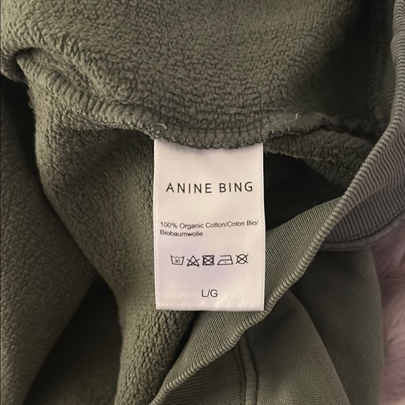 Anine Bing Green and White Casual Crew Neck Sweatshirt - Picture 3 of 8